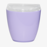 Oval Swing Top Waste Rubbish Bin Acrylic Lightweight Compact Bathroom Office in Purple - Front View