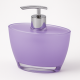 Oval Hand Pump Soap & Lotion Dispenser Empty Bottle in Purple - Front View