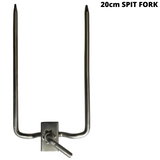 Premium Stainless Steel Chicken Fork BBQ Barbecue Spit Rotisserie Prong Spike - Front View
