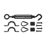 Pinnacle Hardware 316 Stainless Steel Marine Grade Hook/Eye Turnbuckle Black Balustrading Kit - Front View