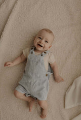Capri Blue Cotton Dungaree Overalls for Babies & Toddlers - 3-6 Months - Close-Up Angle