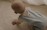 Capri Blue Cotton Dungaree Overalls for Babies & Toddlers - 3-6 Months - Low Angle