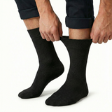 1x Pair COTTON Rich LOOSE TOP SOCKS Circulation Diabetic Comfort in Black - 6-11