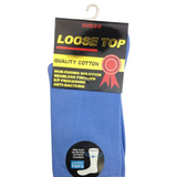 1x Pair COTTON Rich LOOSE TOP SOCKS Dress Medical Circulation Diabetic Comfort -  - - Front View