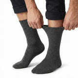 1x Pair COTTON Rich LOOSE TOP SOCKS Circulation Diabetic Comfort in Charcoal - 2-8 - Front View