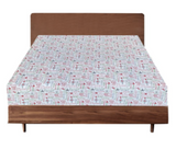 Queen Luxury 100% Cotton Flannelette Fitted Bed Sheet Xmas Flannel - Christmas - Top-Down View