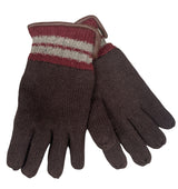 DENTS Wool Gloves Winter w/ Warm Fleece Insulated Thermal Knitted - Brown - Front View