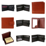 DENTS WALLET Genuine Italian LEATHER Mens Credit Card Holder Bifold GIFT BOX - - Side View