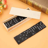 Domino Set Wooden Box Kids Children Traditional Toy 28 Dominoes - 45-Degree Angle