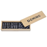 Domino Set Wooden Box Kids Children Traditional Toy 28 Dominoes - Close-Up Angle