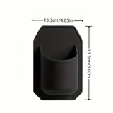 Silicone Shower Beer Holder Wall Mounted Beverage Can Rack Self Adhesive in Black - Top-Down View