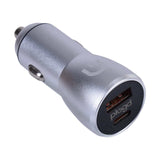 30W USB-A & USB-C Dual Port Quick Charge Car Charger for Android & iOS - Front View