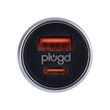 30W USB-A & USB-C Dual Port Quick Charge Car Charger for Android & iOS - Side View