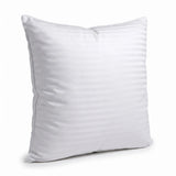 100% Cotton European Pillowcase 400 Thread Count Hotel Quality - Striped White (65x65cm - Front View