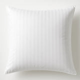 100% Cotton European Pillowcase 400 Thread Count Hotel Quality - Striped White (65x65cm - Side View