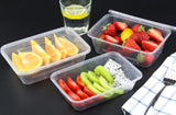 500pcs 350ml Reusable Food Containers Plastic Meal Prep Storage w/Lids - BPA Free (145*100*40mm) - 45-Degree Angle
