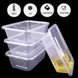 500pcs 350ml Reusable Food Containers Plastic Meal Prep Storage w/Lids - BPA Free (145*100*40mm) - Rear View