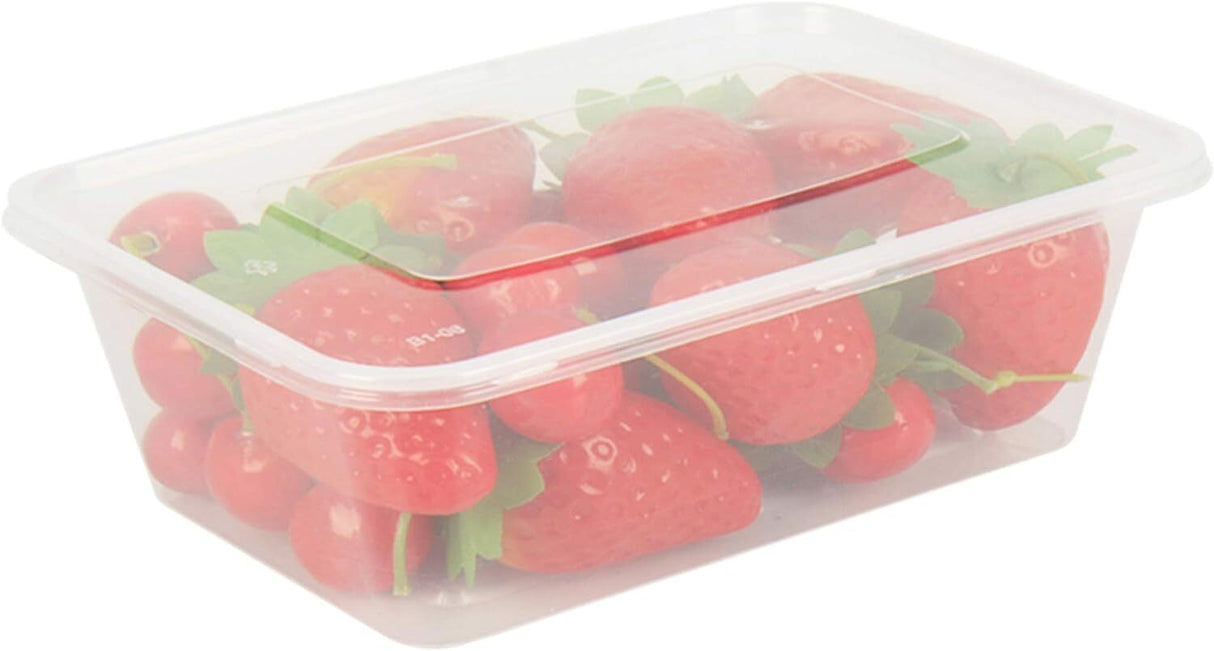 120pcs 1500ml Reusable Food Containers Plastic Storage Meal Prep w/ Lids (217*145*72mm)
