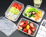 96pcs 2000ml Reusable Food Containers Plastic Meal Prep Storage w/ Lids - BPA Free (246*157*67mm) - Side View