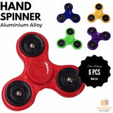 6pcs Fidget Hand Finger Spinner Focus Stress Reliever Toys For Kids Adults - Front View