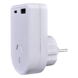 Outbound Australia/NZ to USA/Canada & More Travel Adapter - Earthed w/ USB C & A - Front View