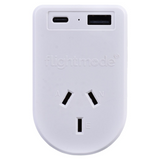 Outbound Australia/NZ to USA/Canada & More Travel Adapter - Earthed w/ USB C & A - 45-Degree Angle