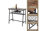 Viviendo Dining Table, Bar Table with Wine Storage Rack - Industrial Style - Front View