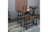 Viviendo Dining Table, Bar Table with Wine Storage Rack - Industrial Style - Side View