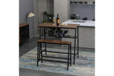 Viviendo Dining Table, Bar Table with Wine Storage Rack - Industrial Style - 45-Degree Angle