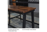 Viviendo Dining Table, Bar Table with Wine Storage Rack - Industrial Style - Rear View