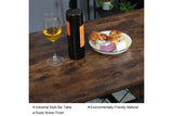 Viviendo Dining Table, Bar Table with Wine Storage Rack - Industrial Style - Close-Up Angle