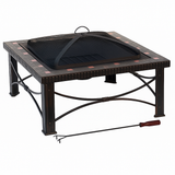 30 Square Slate Tile Fire Pit Outdoor Patio Heater Fireplace