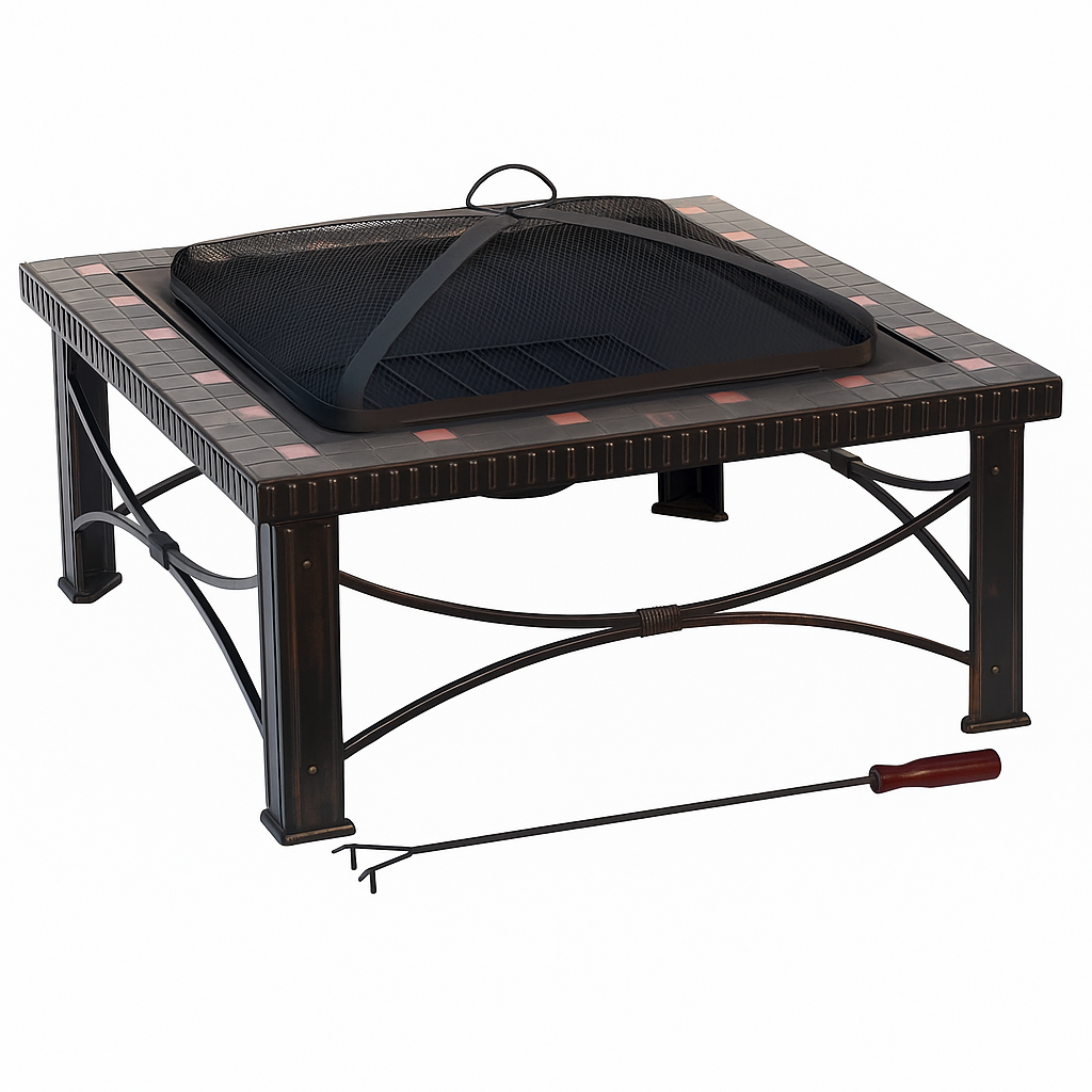 30 Square Slate Tile Fire Pit Outdoor Patio Heater Fireplace