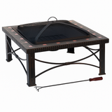 30 Square Slate Tile Fire Pit Outdoor Patio Heater Fireplace