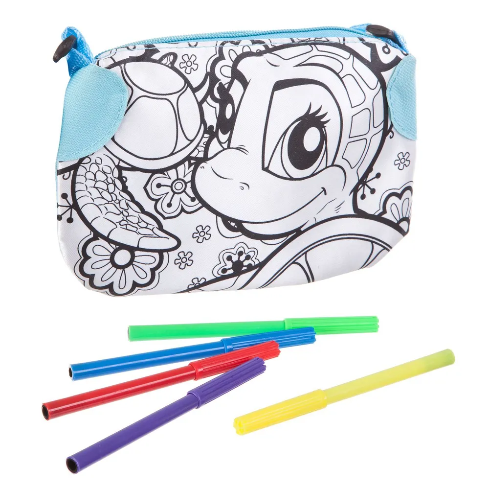 Personalized Colouring Pencil Case Kit with 4 Markers for Kids