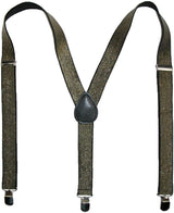 GLITTER SPARKLE SUSPENDERS Braces Clipon Elastic Y-Back Slim Adjustable - Gold (Glitter)