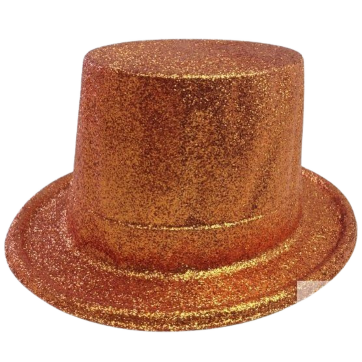 Sparkling Orange Glitter Top Hat - Vibrant Costume Accessory for Celebrations