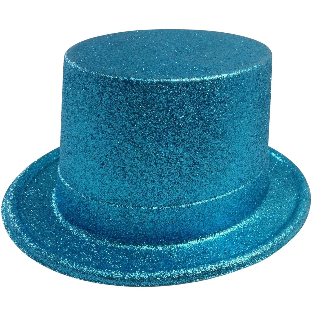 Glitter Top Hat Adult Costume Fancy Dress Party Plastic Tall Hat - Sky Blue
