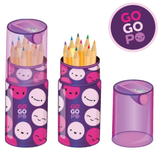 GoGoPo 12 Pencils in Tube Colour Pencils Art Craft Case Sharpener Gift - Front View
