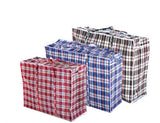 1x Large Stripe Bag Packing Storage Strip Zip Shopping Travel Check House Moving 65cm x 60cm x 25cm - Top-Down View