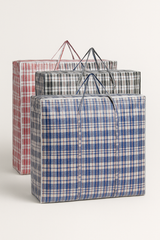 12x Large Stripe Bag Packing Storage Strip Zip Shopping Travel Check House Moving 78cm x 90cm x 25cm