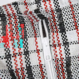 1x Large Stripe Bag Packing Storage Strip Zip Shopping Travel Check House Moving 78cm x 90cm x 25cm - Side View