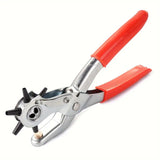 Multi-Size Leather Belt Eyelet Hole Punch Puncher Plier Revolving Handcraft Tool - Front View