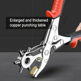 Multi-Size Leather Belt Eyelet Hole Punch Puncher Plier Revolving Handcraft Tool - Top-Down View