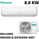 Hisense 8.0 KW V Series Reverse Cycle Air Conditioner Inverter AC (Indoor & Outdoor Unit) - Front View