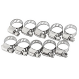 10pcs Hose Clamp Cars Motorcycle Fuel Line Jubilee Petrol Pupe Clips Garden DIY Tools - Front View
