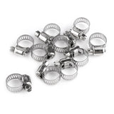 10pcs Hose Clamp Cars Motorcycle Fuel Line Jubilee Petrol Pupe Clips Garden DIY Tools - Side View