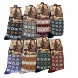 12 Pairs Womens Angora Wool Socks Extra Warm Winter Thermal Soft Ski - Rear View