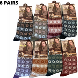 6 Pairs Womens Angora Wool Socks Extra Warm Winter Thermal Soft - Rear View