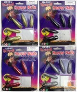 10x Long GLITTER HORROR NAILS Halloween Party Costume Accessory Vampire Witch - Gold - Side View